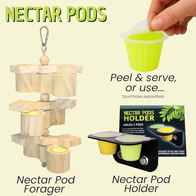 Nectar Pods (Variety 5 Pack) - 40 Calcium-Fortified Jelly Fruit Pods - Sugar Gliders, Marmosets, Squirrels, Parrots, Cockatiels, Parakeets, Birds, Hamsters, Day Geckos, Kinkajous & Other Small Pets…