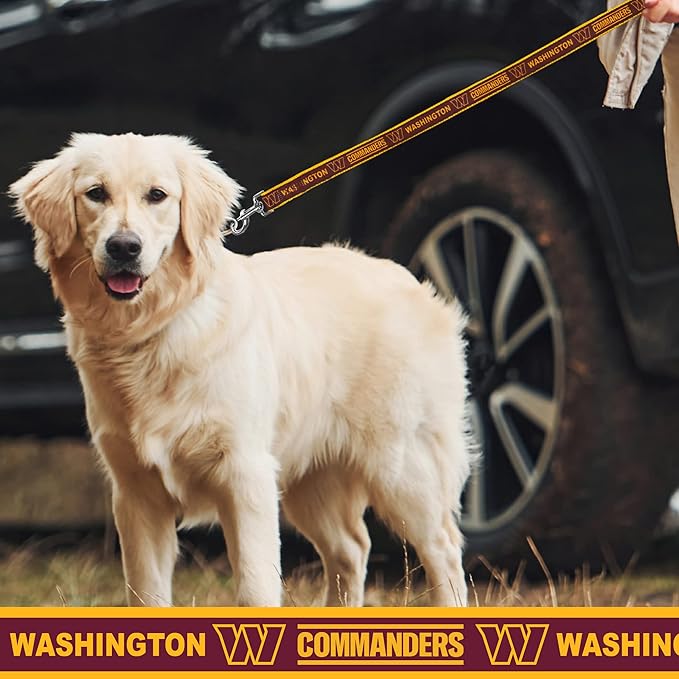 NFL PET Washington Commanders Dog Leash, Medium Football Team Leash for Dogs & Cats - Shiny & Colorful, Licensed by The NFL