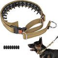 Mayerzon Martingale No Pull Collar for Medium Large Dogs German Shepherd Doberman Pitbull, Patented Anti Pull Correction Dog Collar for Walking Training, Reflective, Adjustable, Hidden(M/L, Khaki)