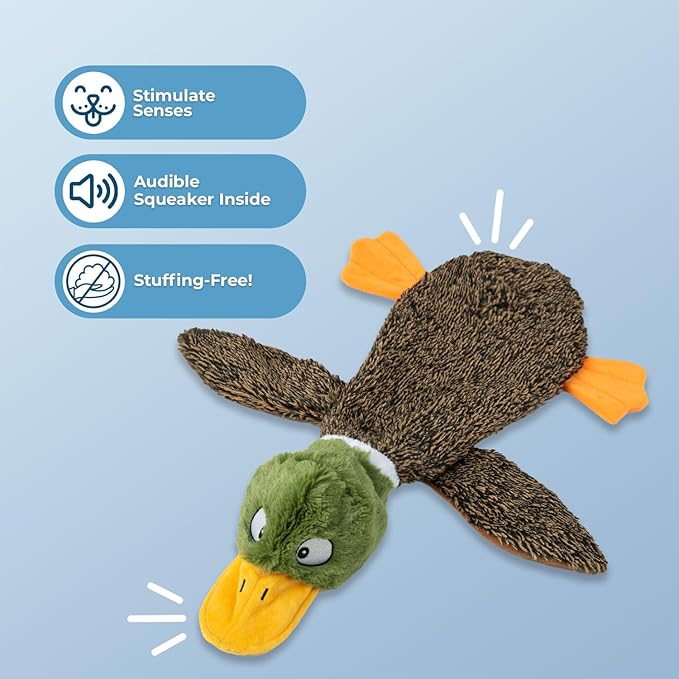 Best Pet Supplies Squeaky Dog Toys with Soft Durable Fabric for Small, Medium and Large Pets Interactive Toy for Indoor Play, Supports Active Biting and Play - Duck & Alligator, Small