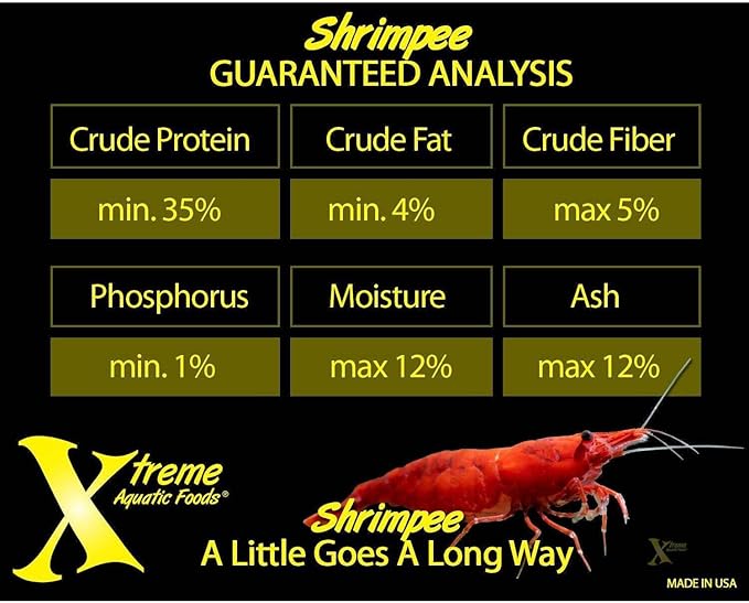 Xtreme Shrimpee 3mm Sinking Sticks: Nutrient-Rich, High-Vitamin Daily Fish Food for Shrimp, Corys, and Loaches, Ideal for Nano Tanks, Natural Treat for Vibrant Health - USA Farm Grown (6oz)
