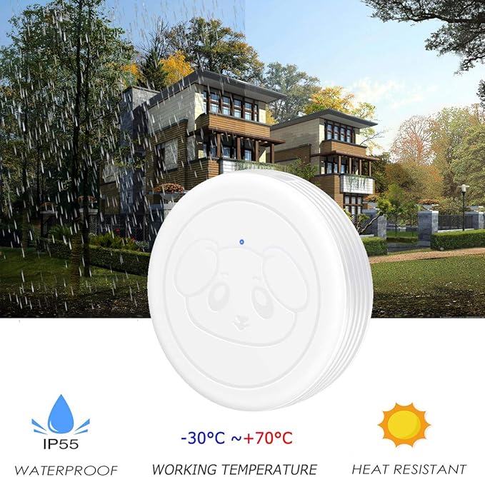 EverNary Dog Door Bell, Wireless Doggie Doorbells for Potty Training, Door Bell for Dogs to Go Outside, Dog Bells (White, 1 Receiver + 2 Transmitters)