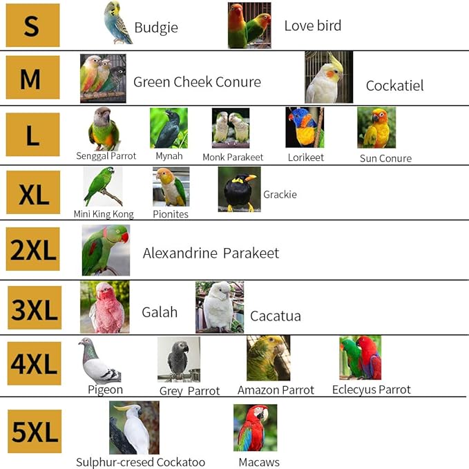 Parrot Bird Diapers, Birds Flight Suit, Parrot Clothes, Pet Animal Costumes, Bird Clothes, Cockatiel Bird Diaper, Pet Bird Diapers, Parrot Flight Suit, Bird Parrot Clothes (Yellow, 3XL)