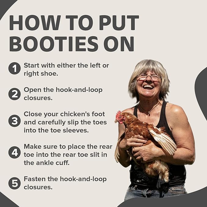 Chicken Shoes for Injured Feet – Protective Neoprene Footwear for Chicken, Open-Toe Design for Bumblefoot Relief, Made in USA - Large, 4" Max. Inside Width, Gray