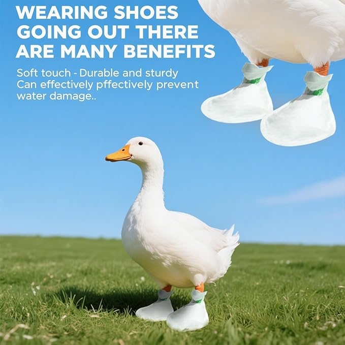 Disposable Boots for Real Duck Feet, Bumble Foot for Duck Supplies with Bandage, Large Size (Blue, 40 PCS)