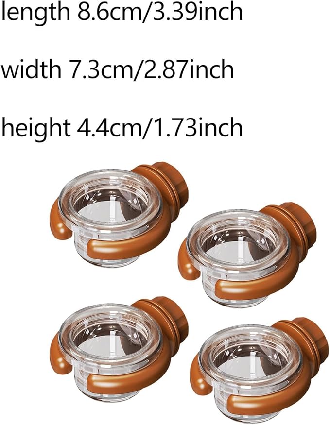 4 Pieces Bird Water Dispenser Decoration for Outside Sturdy Yard Transparent Multifunctional Professional Food Bowl Accessory, Brown