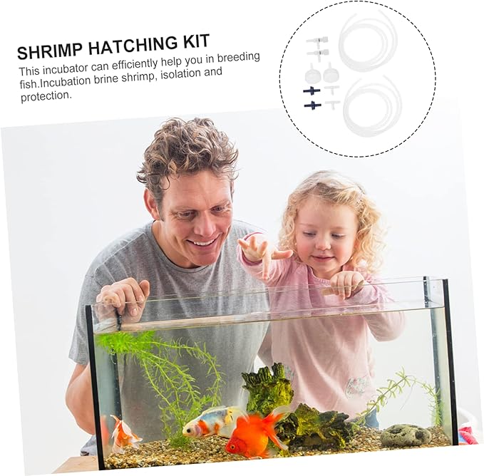 2 Sets Shrimp Hatching Bottle Kit DIY Aquarium Hatchery Tool with Transparent Caps and Connectors for Brine Shrimp Artemia Eggs Incubation in Soda Bottles