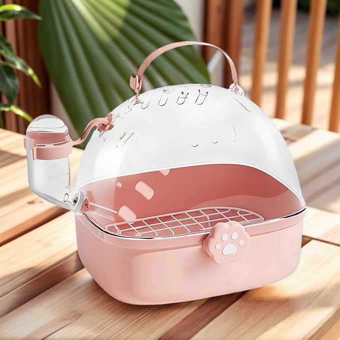 Genérico Hamster Carrier | PVC Chinchilla Carrier Cage with Water Bottle | Spacious Bird Carrier Accessories | Perfect for Parrots Parakeets and Nymphs
