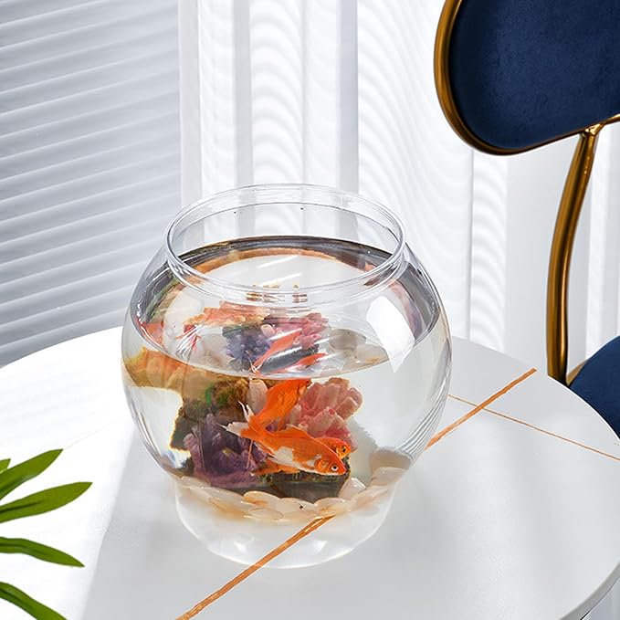 PRETYZOOM Small Plastic Fish Bowl, 0.8 Gallon Round Fish Tank, Clear Bowl for Carnival Game Accessory, Game Ball Holder, Clear Candy Bowl, Unbreakable Fish Bowl