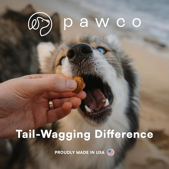 Pawco Dog Treats, Skin & Coat – Supports Skin Barrier & Coat Shine – Crunchy Dog Cookies with Omega-3 & DHA, Peanut Butter & Apple – Functional & Healthy Rewards for Dogs – Magic Cookie – 8.8oz