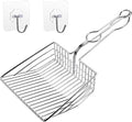 All Metal Litter Scoop, Solid Metal Sifter, Cat Litter Scoop Metal Jumbo, Cat Urine Scoop, Litter Scooper with Holder, Litter Scooper Holder, Jumbo Cat Litter Scoop Sifter Scooper Holder
