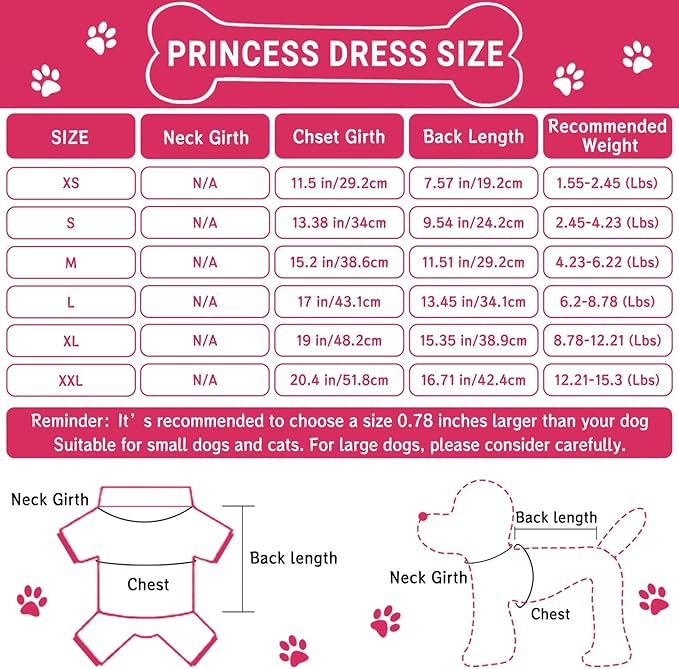 TAPBULL Dog Dresses, Fashionable Pet Dog Clothes with Heart Design, Cute Cat Birthday Dress Outfit (Pink/Red/Blue/Purple/Black 5-Pack), Large