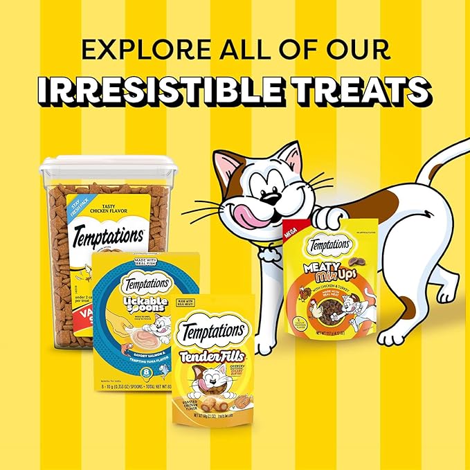 Temptations Lickable Spoons, Soft Lickable Cat Treats, Adult Wet Cat Treats, Variety Pack, 48 Spoons