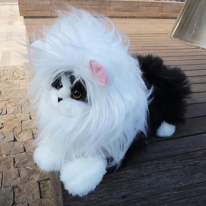 Lion Mane Wig for Cat, Funny Pet Cat & Puppy Costumes for Halloween & Christmas, Funny Pet Clothing Accessories (Medium, White & Pink)