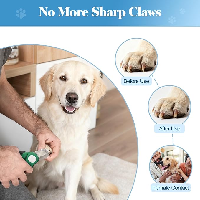 Swihauk Heavy Duty Dog Nail Clippers and Trimmers, Professional Pet Nail Clippers with Nail File for Dogs Cats Small Animal, Claw Clippers with Safety Guard to Prevent Over-Cutting, Green