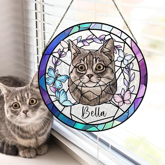 Custom Dog Portrait Stained Glass Light Catcher, Pet Memorial Stained Glass Photo Light Catcher, Staineds Glass Dog Memorial, Loss of Dogs Sympathy Gift Personalized, Pet Loss Gift /3