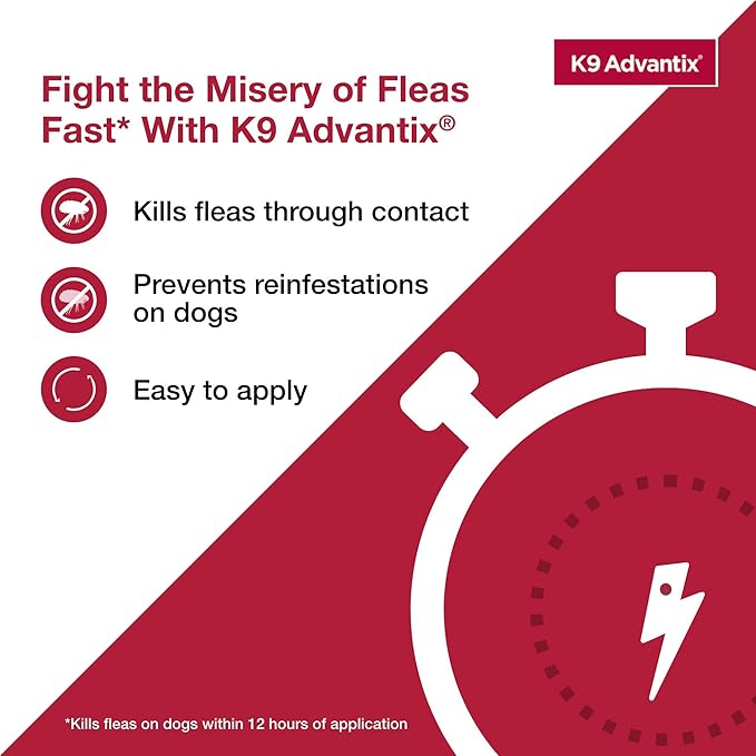 K9 Advantix Flea, Tick & Mosquito Prevention for Dogs 4-10 lbs. | Flea Drops for Small Dogs | Apply Monthly | 4 Treatments (Pack of 2)