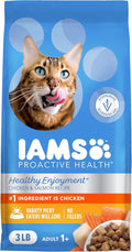 IAMS Healthy Enjoyment Dry Cat Food Chicken & Salmon Recipe, Cat Food Dry Recipe, 3 lb. Bag