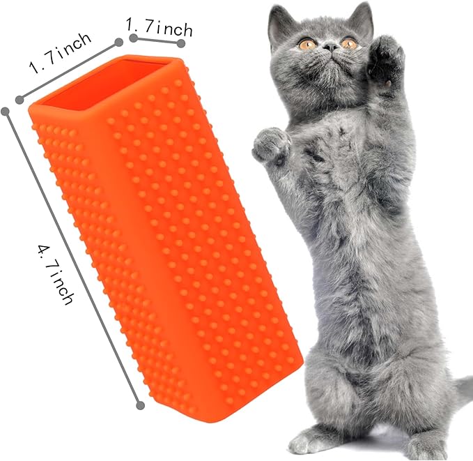 2pcs Pet Dog Cat Hair Remover, Pet Hair Removal Tool, Hollow Cleaner Brush for car，Interior, Furniture, Sofa (orangeblue)