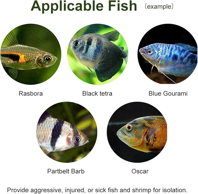 Acrylic Transparent Fish Tank Breeding Isolation Box, Aquarium Hatchery Incubator Holder with Hook and Sucker Design, Adjustable Height for Fish Breeding, Isolation of Big and Baby (30CM*10CM*10CM)