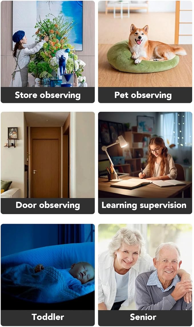 Zunate 4G Movable Pet Camera with Dual Lens, 1080P Indoor Home Security Cam, 2 Way Audio, 5200mAh Rechargeable Battery, Remote APP Control for Dogs Cats Monitoring (32G 300W)
