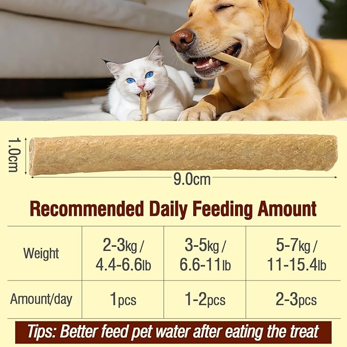1.74oz Freezed Dried Cat Teething Sticks, Salmon Cat Chew Stick for Dental Care, Chicken Cats Treats, Feline Teeth Cleaning Snacks