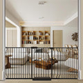 30" Tall Extra Wide Baby Gate for Doorways Stairs Large Long Dog Gates Pressure Mounted Indoor Safety Gates Walk Through Toddler Child Gates for Kids or Pets (Black, 76.38-86.3"/194-219cm)
