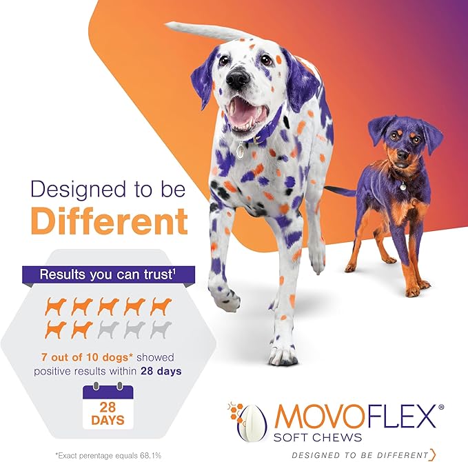 Virbac MOVOFLEX® Soft Chews | Hip and Joint Support Supplement for Medium Dogs (60 Count) | Veterinarian Formulated