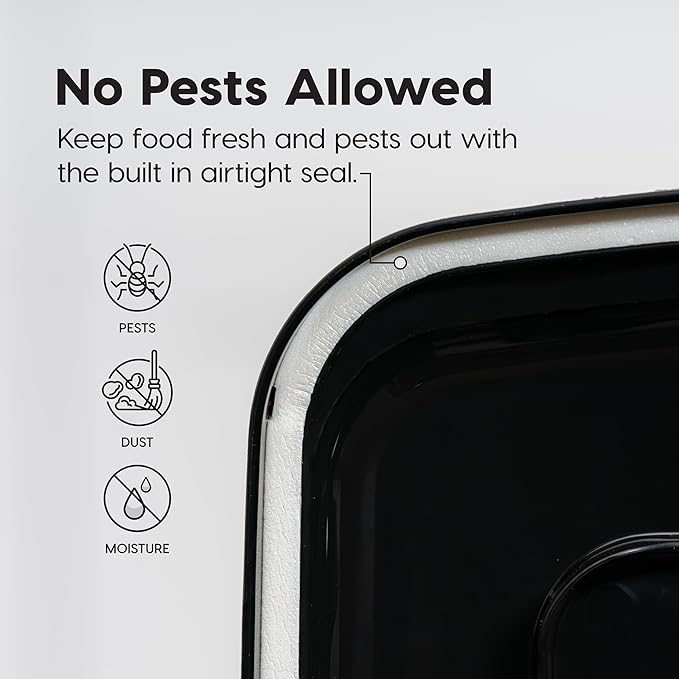 IRIS USA Airtight Dog Food Storage Container, WeatherPro, Up to 22 lbs, Removable Wheels, for Dog Cat Bird and Other Pet Food Storage Bin, Keep Fresh, Made in USA, Smoke