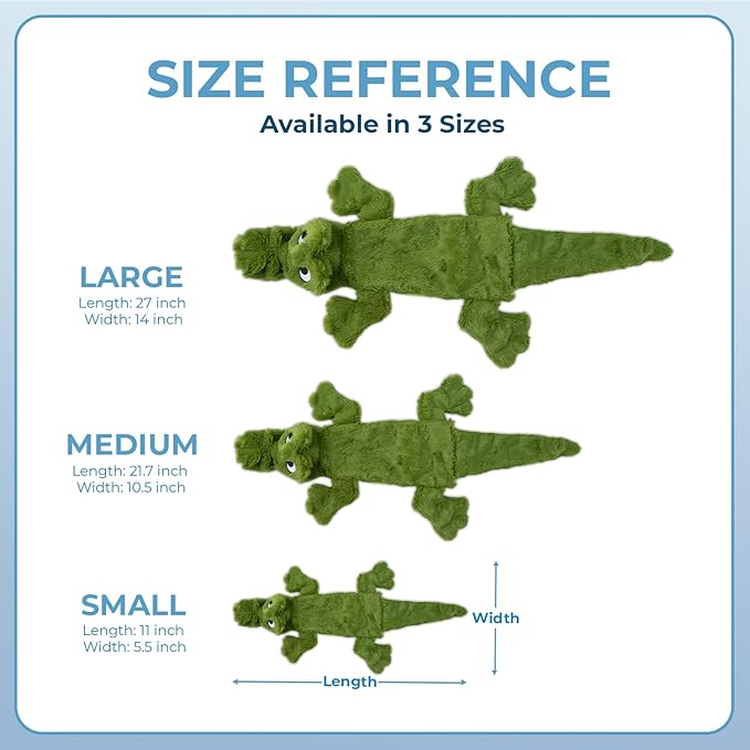 Best Pet Supplies Squeaky Dog Toys with Soft Durable Fabric for Small, Medium and Large Pets Interactive Toy for Indoor Play, Supports Active Biting and Play - 1Wild Duck, Alligator, Medium