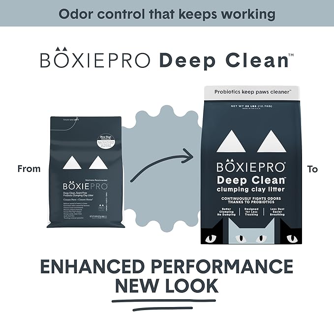 Boxie Probiotic Cat Litter, 40 Day Odor Control, Clumping Clay Kitty Litter, Odor Eliminating Probiotics, Dust-Free, No Fragrances No Fillers, 40 lb
