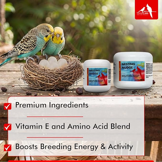 Morning Bird Nesting Nudge 2 Oz – Supports Reproductive Health & Energy – Stimulates Male and Female Reproductive Systems - Breeding Supplement with Essential Amino Acids & Vitamin D3