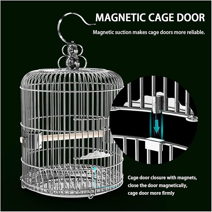 Aimery Bird Cage，Stainless Steel Birdcage，Small Bird cage，Bird Cages for Parrots，Travel Bird Cage，Bird Travel cage (Size : V38G)