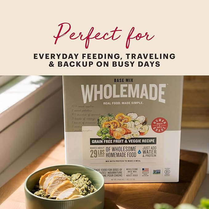 The Honest Kitchen Human Grade Wholemade™ Dehydrated Grain Free Fruit & Veggie Base Mix Dog Food (Just Add Protein), 7 lb Box (Pack of 2)