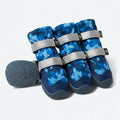 Spark Paws Dog Shoes, Waterproof Dog Boots for Medium to Large Dogs, Non Slip, Breathable Dog Booties and Paw Protectors - 4PCS Doggie Hiking Boots with Reflective Straps, Blue Camo, Size 7