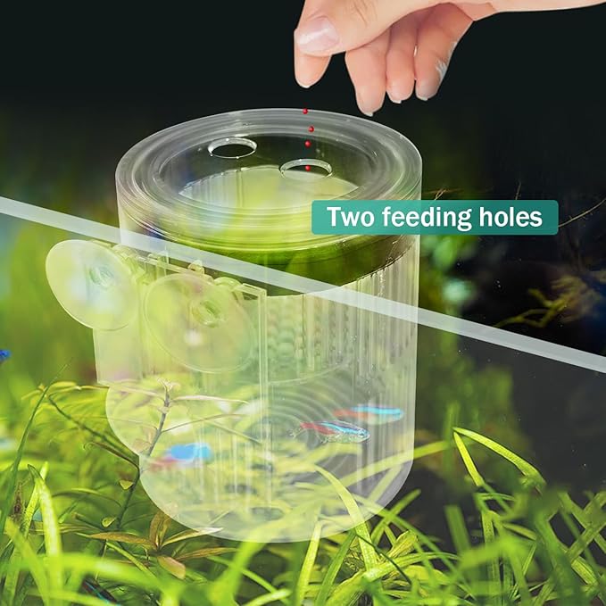 La La Pet Floating Fish Breeding Isolation Box with Suction Cups 270°Flowing Water Propagation Separate Parent and Baby Fishes Transparent Hatching Boxes Incubator for Tanks Small