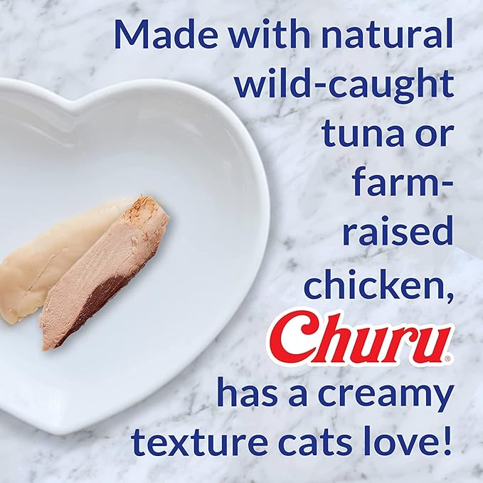 INABA Churu Lickable Purée Natural Cat Treats (Tuna and Chicken Variety Pack, 36 Tubes)