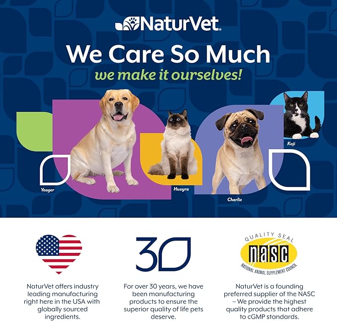 NaturVet All-in-One Dog Supplement - for Joint Support, Digestion, Skin, Coat Care – Dog Multivitamins with Minerals, Omega-3, 6, 9 – Wheat-Free Vitamins for Dogs – 120 Soft Chews