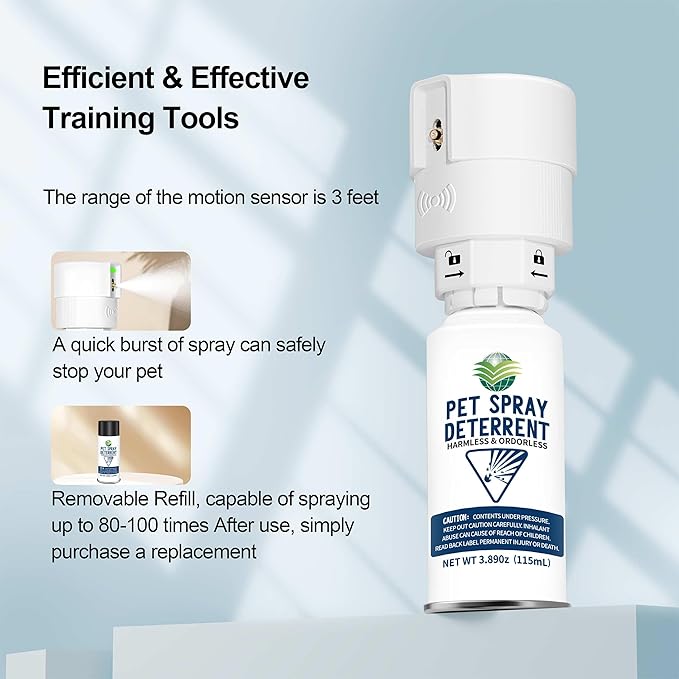 Cat Spray Deterrent System [2 Pack] Pet Deterrent Device Refill 6 Pack White