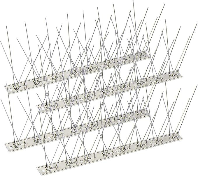 KKY 12 Pack Bird Spikes-13 inch Anti-Bird Nails Repellent Metal for Pigeon and Other Small Birds(12.9 Feet)