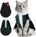 Cat Tuxedo Suit, Stylish Cat Tuxedo Outfit Formal Suit, Kitten Formal Attire Wedding Birthday Onesie Costume for Male Girl Hairless Cats, Pet Fashion Apparel Fancy Clothes, Grey, 2XL