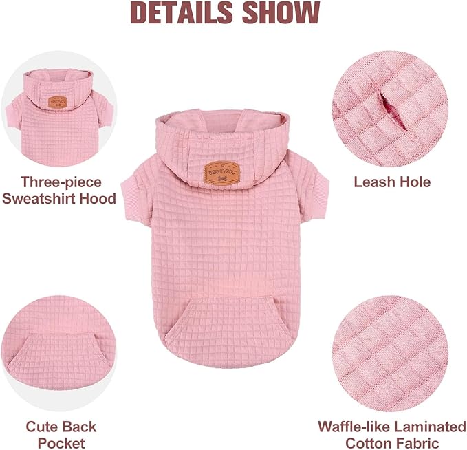 BEAUTYZOO Dog Sweaters for Extra Large Dogs Girl Boy, XXXL Dog Hoodie with Pocket & Leash Hole, Soft Warm Waffle-Like Laminated Cotton Pet Clothes for Cold Weather, Doberman Great Dane Sweatshirt, 3XL