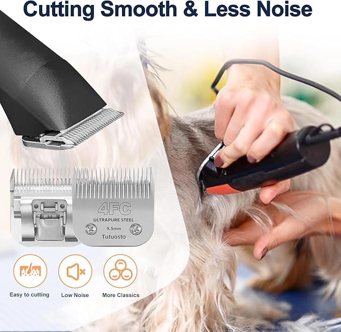 Clipper Blades Pet Grooming Clipper Replacement Blades Detachable Blade Compatible with andis/wahl/Oster Dog Clippers (4FC)