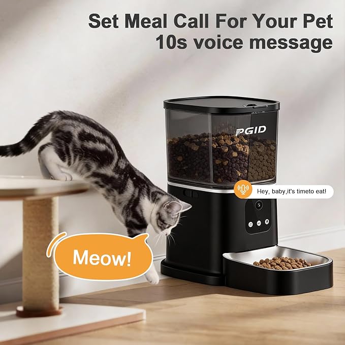 Automatic Cat Feeder with 400W Camera,2.4G Auto Dog Feeder w Night Vision,Pet Feeder w2-Way Audio,Timed Cat Feeders for Dry Food,Dogs Food Dispenser w APP Control 5L