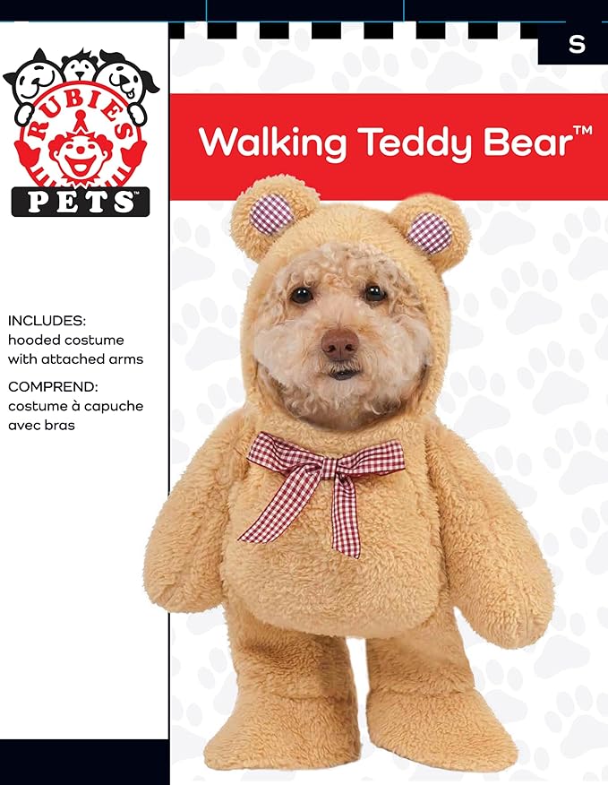 Rubies Walking Teddy Bear Pet Costume, X-Large for Themed Parties and Halloween (Pack of 2)