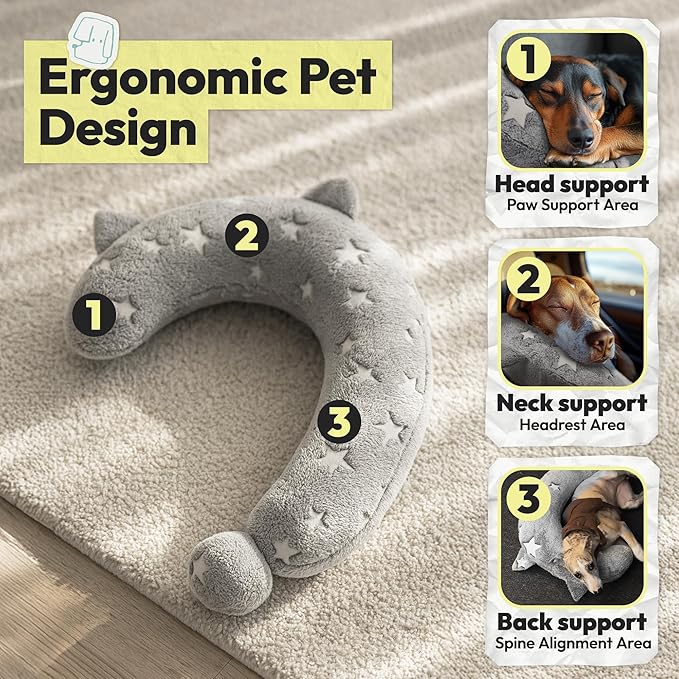 Dog Calming Pillow, Glow in The Dark Dog Put Head on, Soft Question Mark Pillows for Dogs, Kids, Adults, Washable Dog Bed Pillow, Cozy Dog Body Pillow Gifts (M Glow Gray)