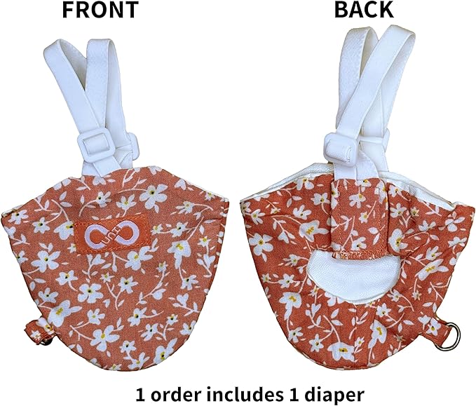 Bird Diapers Chicken Diaper Duck Diaperalls for Hens, Roosters, Ducks, Ducklings, Birds, Pigeons, Cockatiel, Dove - Reusable, Adjustable by Uni Infinity (Pink Floral, Bird Medium, 1, Count)