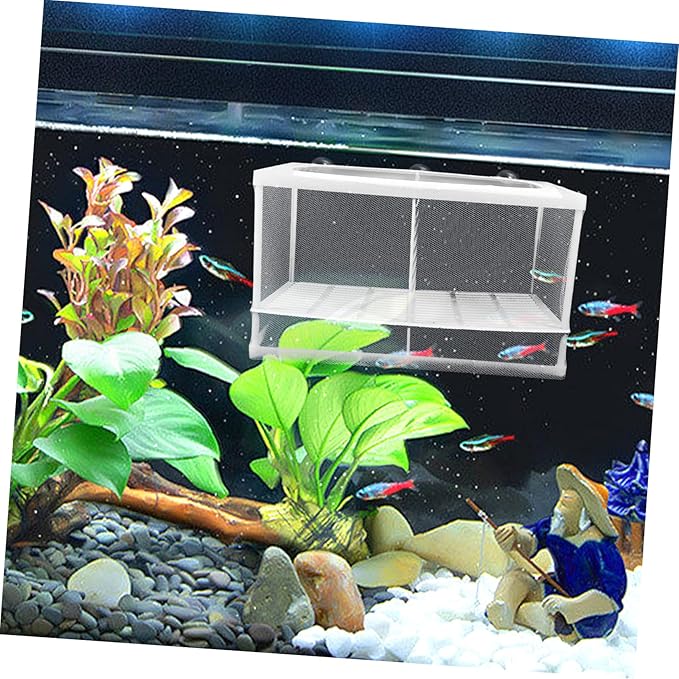 Happyyami Breeder Box for Fish Fish Breeding Tank Isolation Mesh Aquarium Box Partition Style