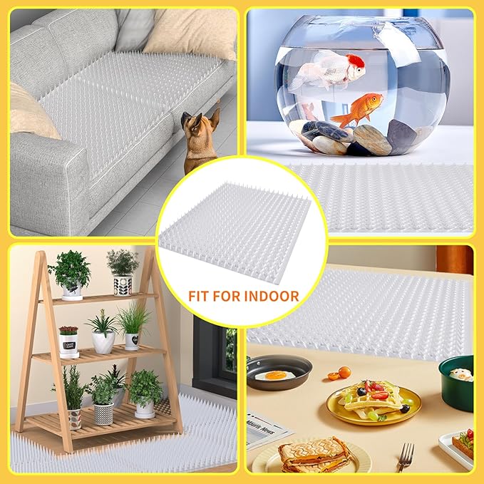 Mardili Cat&Dog Repellent Outdoor/Indoor Spike scat mat, Garden Scat Mats,Set of 8