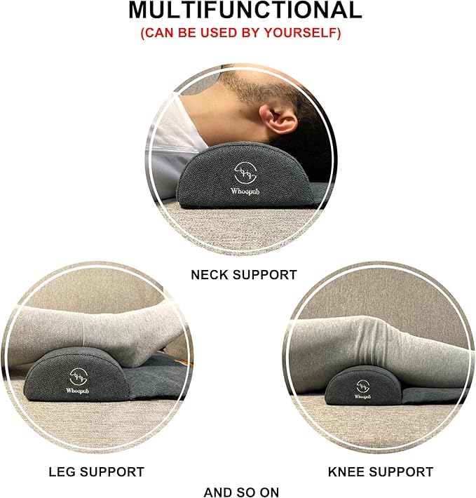 Dog Bolster Pillow for Extra Large Dogs, Benefit for Cervical Vertebra and Neck, Easy to Carry When Traveling, with High Resilience Foam, Machine Washable Cover＆Easy to Clean (Dark Gray, XL)